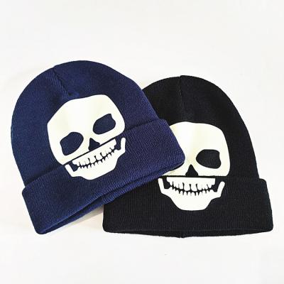 China RS852 Fashion All-match Hats Fashion Wholesale Autumn Winter Hat Black Skull Knit Hat for sale