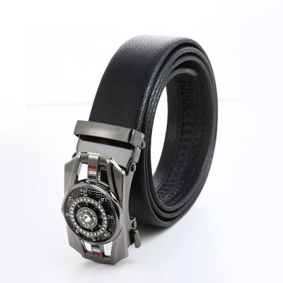 China RS124 Casual Teenager Belt Fashionable Rhinestone Embellished Belt Fashion Casual Turning Automatic Buckle Belt Men for sale