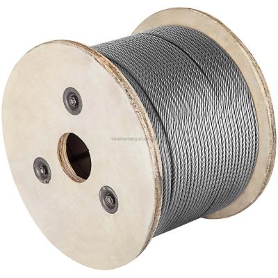 China Steel Wire FABRICATION Rope Galvanized 1x19 1.0mm-6mm Ele High Carbon Hot Dip Galvanized Steel Wire Rope for sale