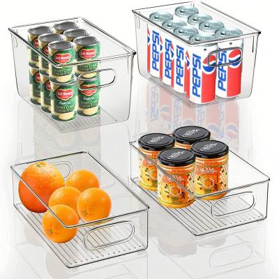 China Clear Kitchen Containers Boxes Organizers Fridge Anti Pet Pantry Storage Rack Countertop Flimsy Plastic Vegetable Cabinets For Fridge for sale