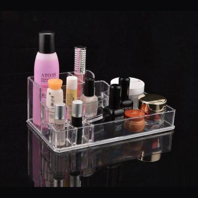 China Super Clear Acrylic Makeup Organizer , Clear Cosmetic Jewelry Display Rack for sale