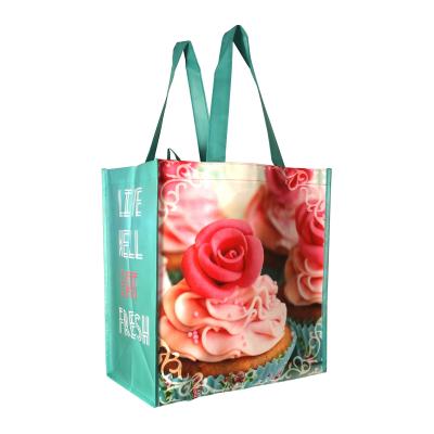 China Convenient eco-friendly reusable non woven laminated fabric bag for food pack rpet shopping bag for sale