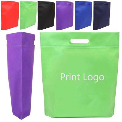 China Convenient customized ultrasonic non woven die cut logo printing handle bag with printing logo for sale