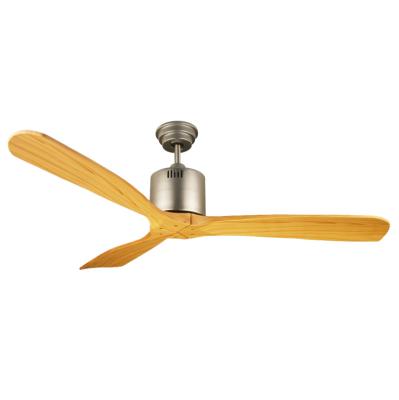 China Modern Solid Wood 52 Inch 3 Blade Luxury Ceiling Fan With Remote for sale