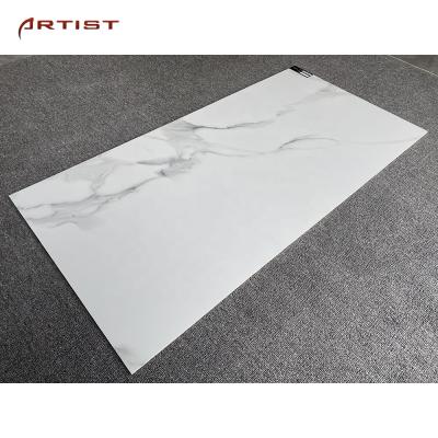 China Glazed Metallic Tiles 600x1200 Glazed Thin Kitchen Backsplash 4.8mm Carrara White Ceramic Tile for sale