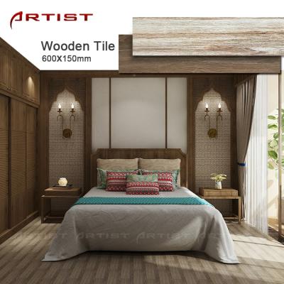 China Rustic Light Brown Wooden Tiles Style Medium Price Floor Tiles In Philippines Decorative Wooden Tile for sale