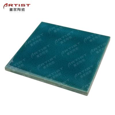 China Rustic Tile Floor Tiles Cheap Blue Decoration Mosaic Tile Kitchen Wall Glass Glazed Tile for sale