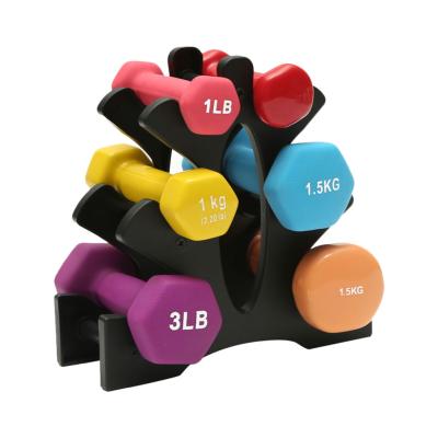 China Small Convenient Wholesale Cheap Desktop Household 3 Row Dumbbell Rack Gym Equipment for sale