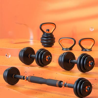 China Convenient new multi-functional weight adjustable gym dumbbel set can be freely combined into a dumbbell pot bell barbell for sale