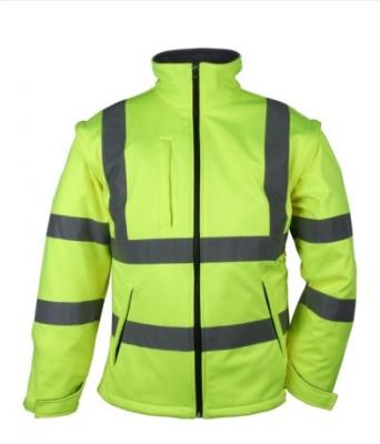 China Water Proof High Visibility Reflective Strip Work Safety Workwear Waterproof Softshell Jacket for sale