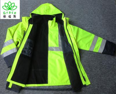 China Road Safety Water Proof 3in1 Hi High Vis Viz Visibility Jacket for sale