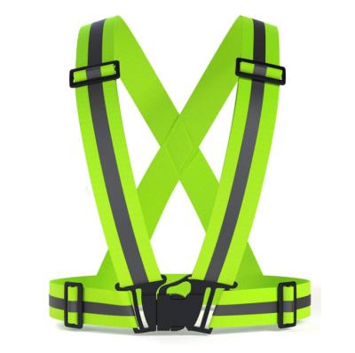 China Water Proof Running Reflective Elastic Adjustable Safety Vest Bands High Visibility Belt Straps For Men And Women for sale