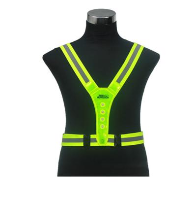 China Led Safety Vest LED Safety Sports Vest 8 LED Lights Hi Vis Reflective Vest For Outdoor Running Jogging Cycling for sale