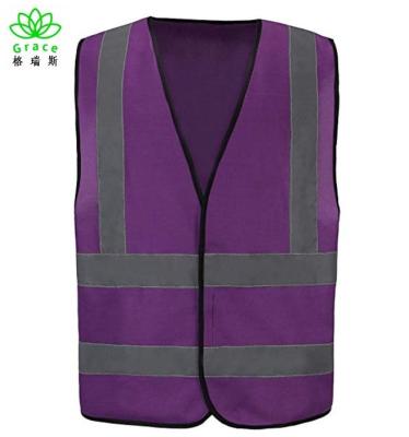 China Yellow-Orange Outdoor Working Safety Vest Purple Vis Warning Vest Hi Viz Hi for sale