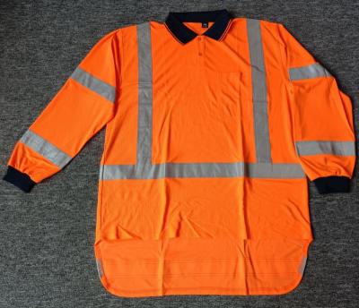 China Hi Vis Hi Viz TTMC-W17 Long Sleeves 100% Polyester Microfiber Polo Shirt for sale