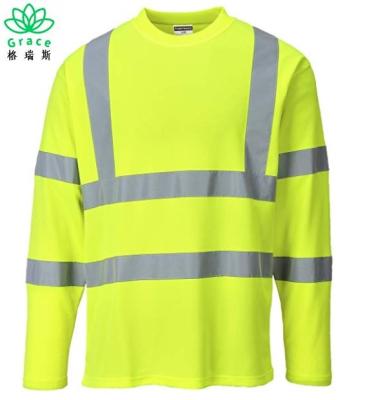 China Hi Vis Hi Viz High Visibility Construction Traffic Workwear Mens Hi-Force T-Shirt Long Sleeves for sale