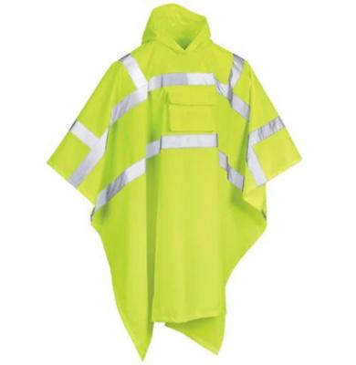 China Wholesale Water Proof China Factory Price High Traffic Reflective Safety Visibility Rain Poncho for sale