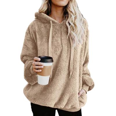 China Anti-Wrinkle Wholesale Custom High Quality 100% Cotton Jogging Heavy Fluffy Hood With Strings Pullover Casual Women Oversized Hoodies for sale