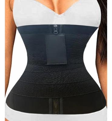 China Wholesale 2021 Neoprene Sweat Bandage Women Antibacterial Tummy Wrap Waist Bandage Waist Trainer Wraps Bandage for sale