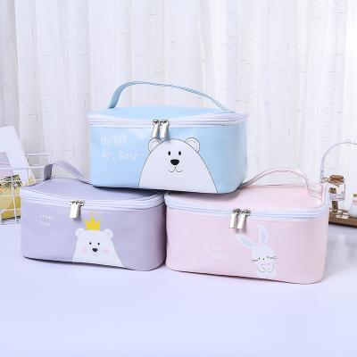 China NATIONAL Beauty Vegan Bag Portable Handle Organizer Makeup Travel Bestselling Leather Cosmetic Storage Case Bags for sale