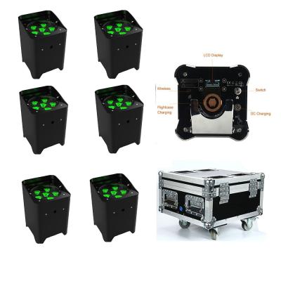 China Wedding powered IP65 6 X12W RGBWA 5in1 outdoor wireless dmx led par battery uplights wedding uplighting for DJ wedding for sale