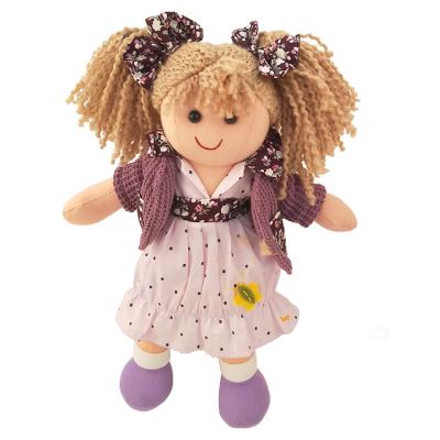 China Toy Dressed In Skirt Yellow Soft Skinned Little Stuffed Baby Girl - Soft Doll Plush Toy Rag Doll for sale