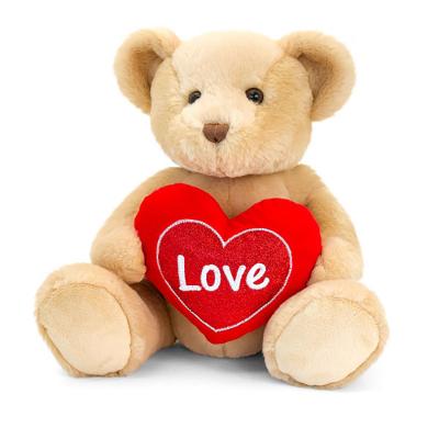 China Valentine Bear With Red Brown Heart Stuffed Plush Valentine Teddy Bear Toys With Heart for sale