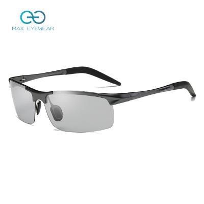 Китай W8177 Aluminum Sunglasses Mens Magnesium Discoloration Driving Sunglasses Cycling Sports Magnesium Aluminum Mens Polarized Photochromic Sunglasses продается