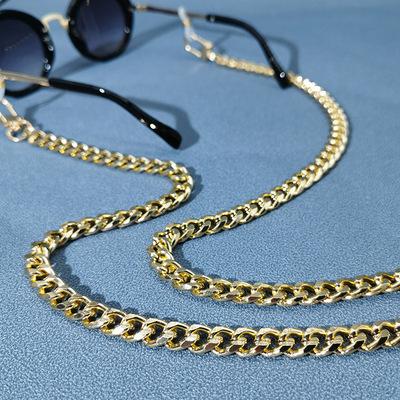 China Decoration for Hot Stylish Metal Sunglasses Gold Sunglasses LHF113 Sales 2021 Accessories Chain Institute of Statistics Style Glass Popular Chain for sale