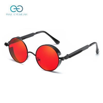 중국 Trendy Retro Sunglasses Steampunk Sunglasses Vintage Mens Fashion Sunglasses Women Luxury Round Retro Sun Glasses 판매용