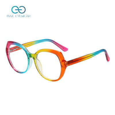 China Women Eyewear F95930 Rainbow Eyewear F95930 Eyewear TR90 CP Material Eyeglasses Frame Material Blue Light Locking Glasses Colorful Rainbow Women Anti for sale