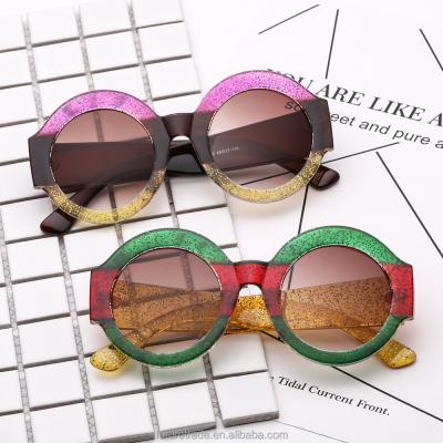 China Luxury vintage of the latest fashion sunglasses girls women fashion sunglasses around designer Circle Sunglasses brand for sale