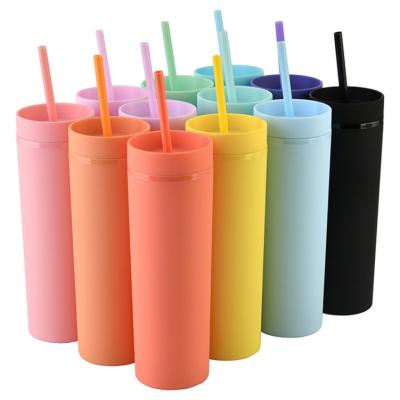 China Yeway Viable 20 Ounce Multi Color Acrylic Cups With Lids And Double Straws Wall Matte Plastic Bulk Tumblers DIY Gifts Cups for sale