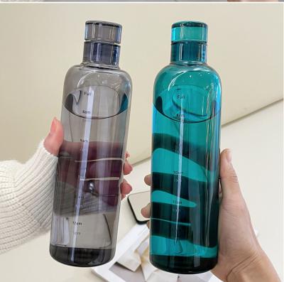 China Yeway Hot Sale 500ml/750ml Reusable Water Bottle Wholesale Borosilicate Glass Water Bottles Borosilicate Glass Water Bottle With Time for sale