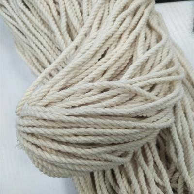 China Sustainable High Quality Twisted Macrame Tie 3mm 4mm Natural Color Cotton Rope 5mm 5mm for sale