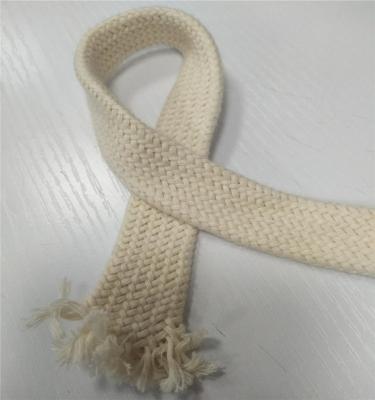 China Braided Cotton Rope 1cm Sustainable Pure Flat Cord 2cm Cord for sale