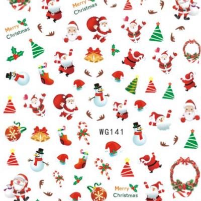 China Nail Beauty WG141-150 Christmas 3d Nail Stickers for sale