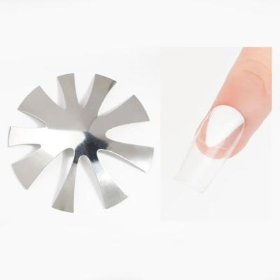 China Nail Art Tool Stainless Steel Nail Art Tools 2021 New Smile Cut Line French Manicure V Shape Cutter for sale