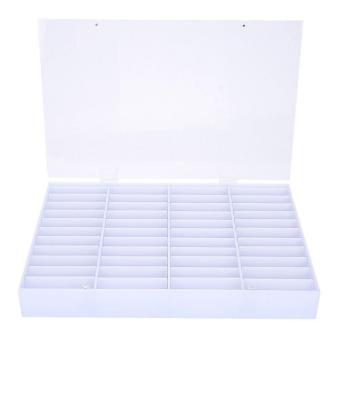 China Nail Art Remover Pad Collection Box 44 Adjustable Acrylic Grids Storage Empty Box for sale