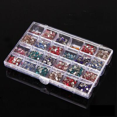 China Easy Apply Nail Art Tools 24 Grids Nail Crystal Empty Rhinestone Container / Storage Box for sale