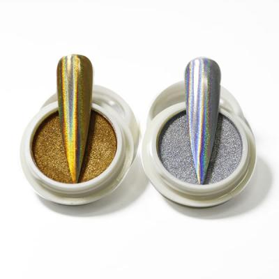 China Nail Art Beauty 0.5G/JAR Gold/Silver Holographic Chrome Nail Dye for sale