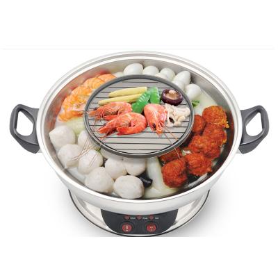 China Factory price commercial high quality barbecue electric grill with electric hotpot grill pan with pot for sale