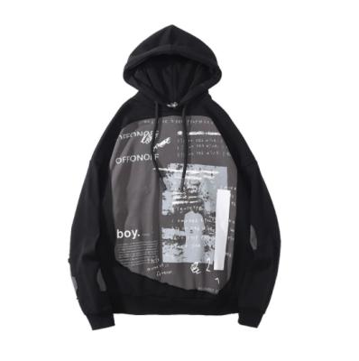 China Custom anti-pilling OEM new high street hip hop loose pullover fashion print hooded creative patch hoodies embroidered for sale