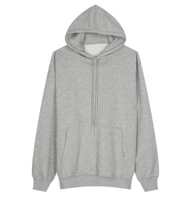 China Anti-pilling loose men's unisex solid gray hoodie neck pullover hoodie manufacturer custom OEM custom logo embroider for sale