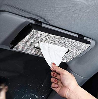 China Luxury High Quality Leather Car Sun Visor Holder Super Car Tissue Box for sale