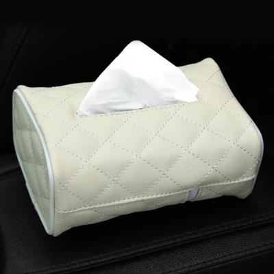 China Sunshade Luxury Universal Seat Tissue Box Car Tissue Box Holder Hanging Creative Leather Box Cover for sale