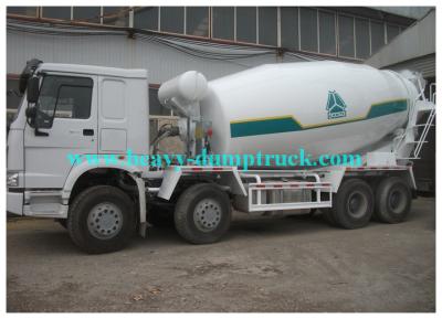 China 25cbm Big HOWO Concrete Mixer Truck With 8X4 Chassis 371hp White Color for sale