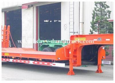 China Durable Truck Trailer 3 Axles 60 Ton Low Bed Trailer For excavator , bulk cargo with warranty for sale