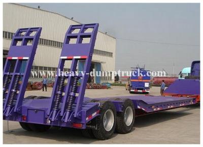 China Brand new 3 axles concave type 60 tons low bed truck trailer with mechanical suspension for sale