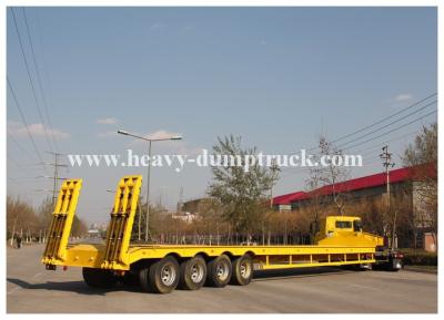 China Best Quality 4 axles 100 tons Low bed Truck Trailer for Crane Transportation for sale